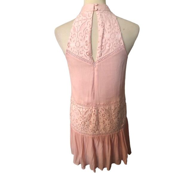 Gianni Bini Blush Pink Halter Strapless Lace Overlay Dress - Size XS - Picture 9 of 14